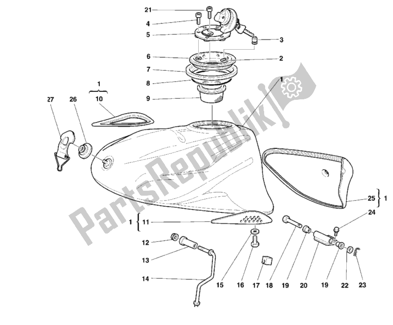 Todas as partes de Tanque De Combustível do Ducati Supersport 900 SS 1999